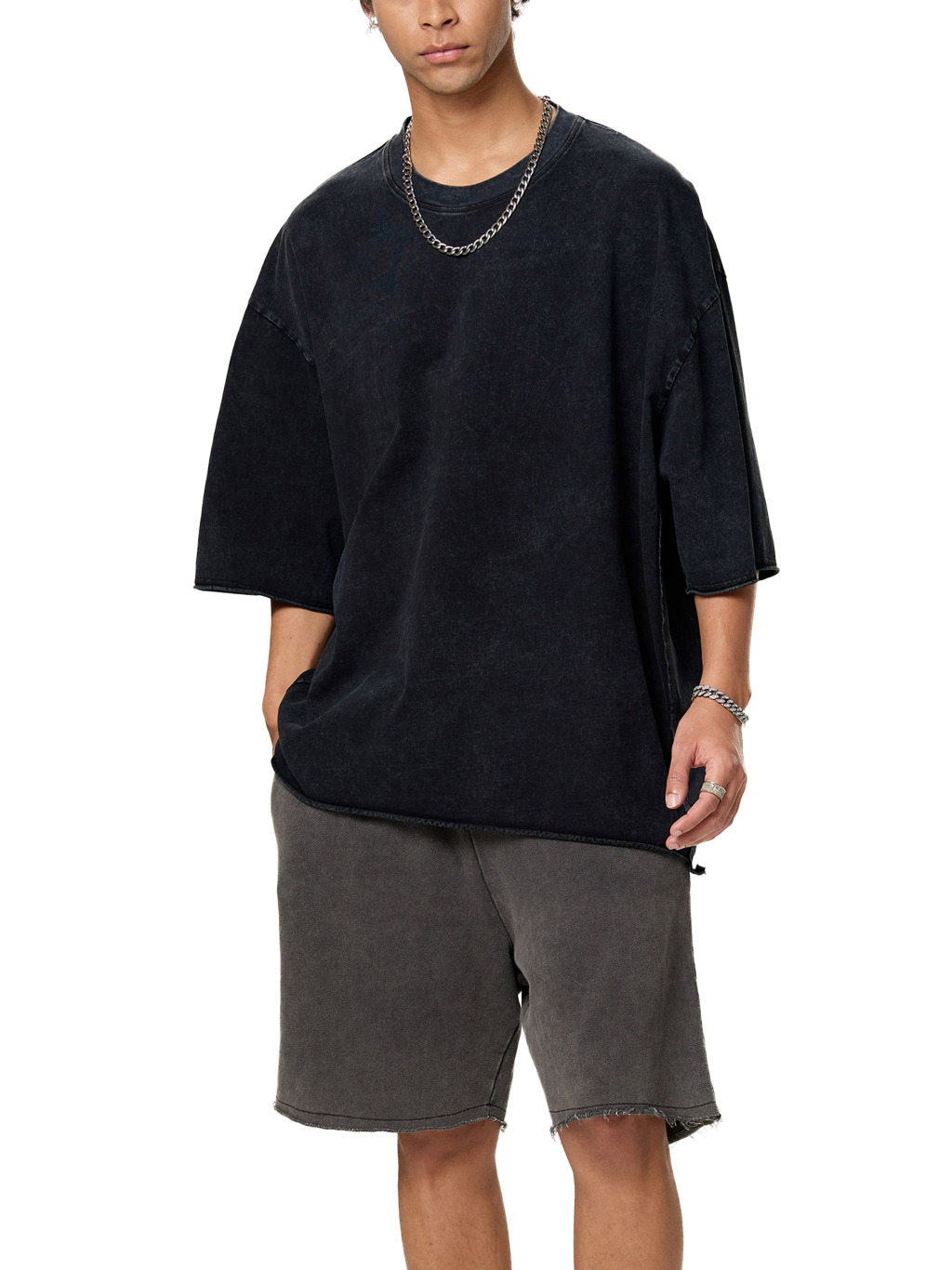 Snow Washed Raw Edge Boxy T-Shirt – Vintage Streetwear | Tapstitch-6